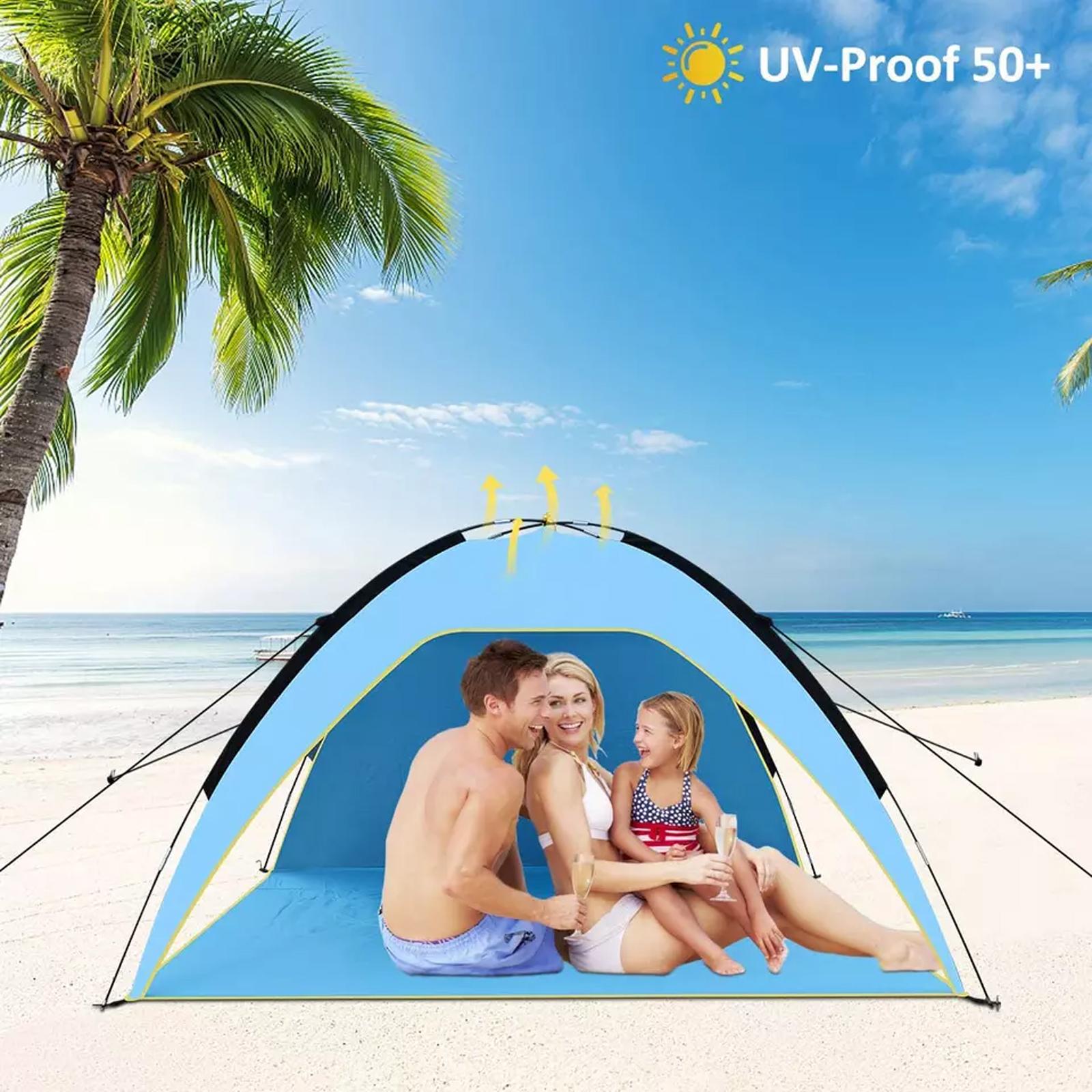 Cheap Goat Tents Large Beach Tent Sun Shelter Summer Sunscreen Rainproof Protectiont Model UV Shelters 2 Portable Travel Canopy Fishing Camp L8G9   